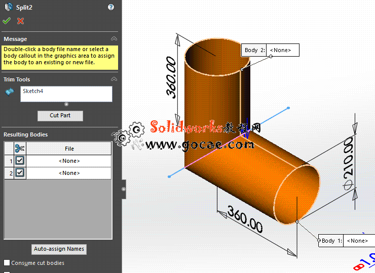 每日一练：#70 两节等径圆柱弯头 solidworks 薄板放样 | 钣金视频教程