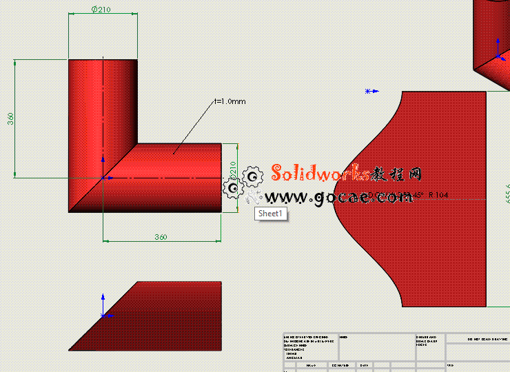 每日一练：#70 两节等径圆柱弯头 solidworks 薄板放样 | 钣金视频教程