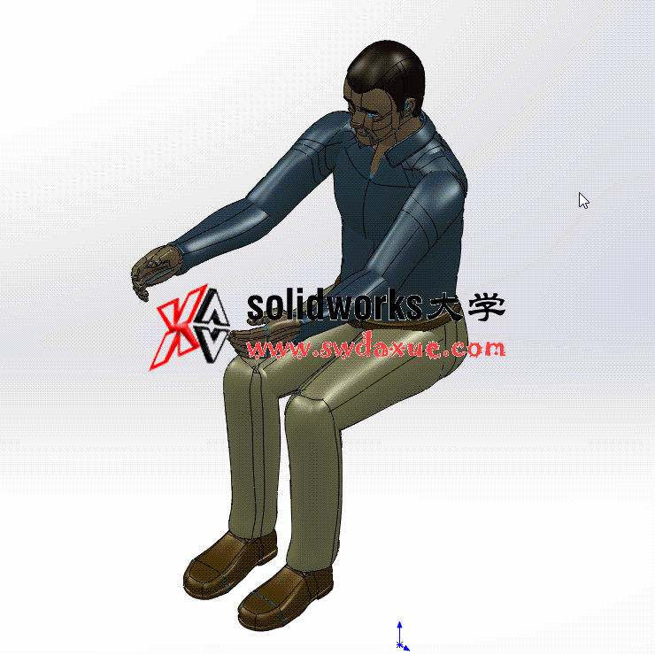 5种不同坐姿人体模型 方案素材 solidworks 3D 零件库