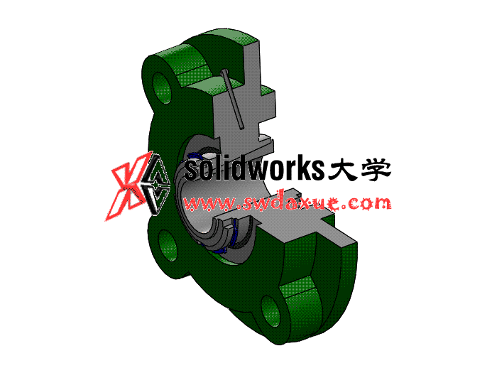 solidworks 标准件 #5 UKFC+H 带凸台圆形座外球面球轴承 GB╱T 7810 3D模型零件库 标准查询