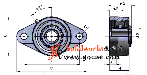 solidworks 标准件 #16 UKFLU+H 带菱形座轴承 GB╱T 7810 3D模型零件库 标准查询