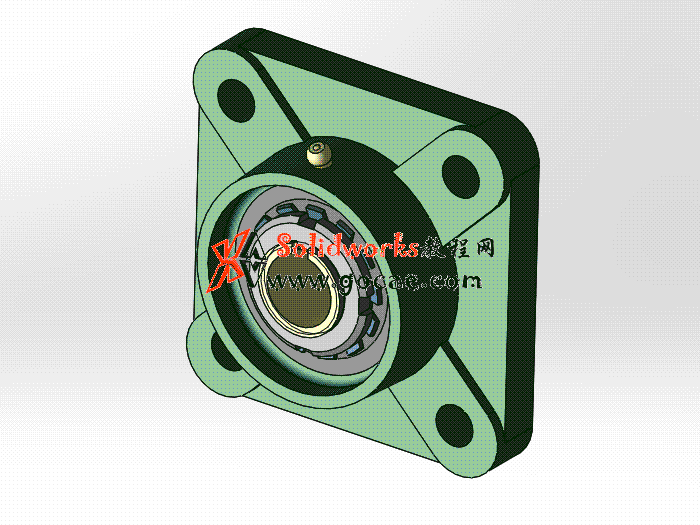 solidworks 标准件 #17 UKFU+H 带方形座轴承 GB╱T 7810 3D模型零件库 标准查询