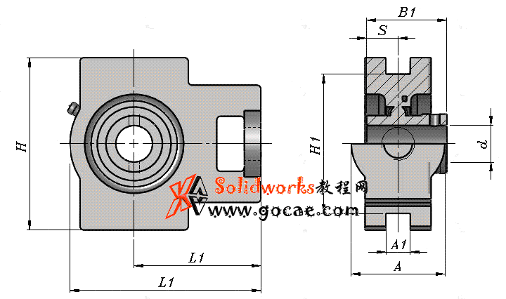 solidworks 标准件 #19 UELT 带滑块座偏心套外球面球轴承 GB╱T 7810 3D模型零件库 标准查询