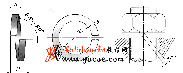 solidworks 标准件 #23 标准型弹性垫圈GB╱T 93 3D模型零件库 标准查询