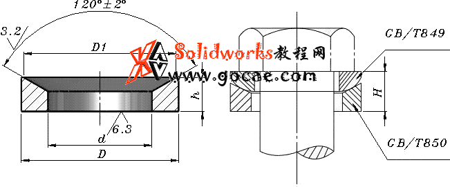 solidworks 标准件 #38 锥面垫圈 GB╱T 850 3D模型 三维零件库 标准查询