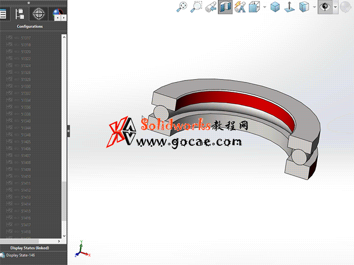 solidworks 标准件 #55 单向推力球轴承[51000] GB/T 301-2015 solidworks 3D模型 三维零件库 标准查询