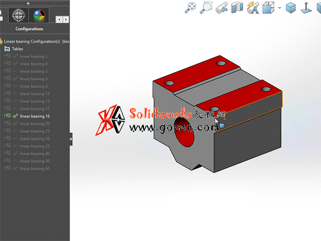 solidworks 标准件 #50 圆柱导轨铝合金滑块 solidworks 3D模型 三维零件库 标准查询