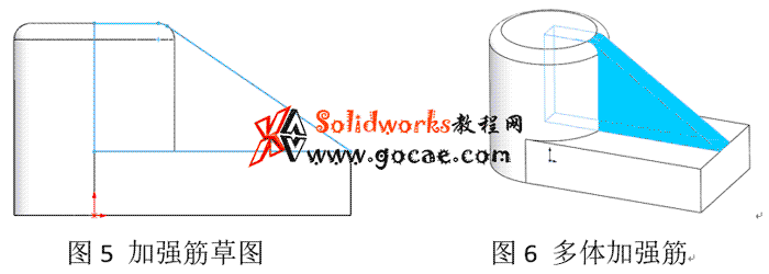 铸件中，SolidWorks做加强筋的做法