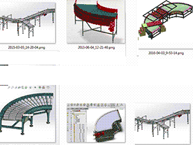 5套转弯输送机 solidworks三维模型 3D图纸